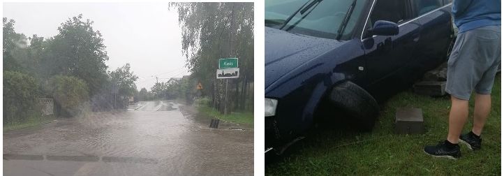 Fatalne warunki na drogach. Niektóre zalane. Sypią się kolizje