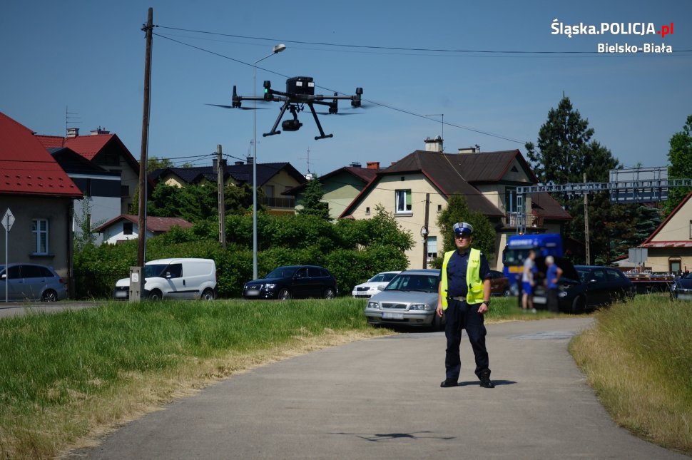 Policyjny dron nad bielskimi ulicami