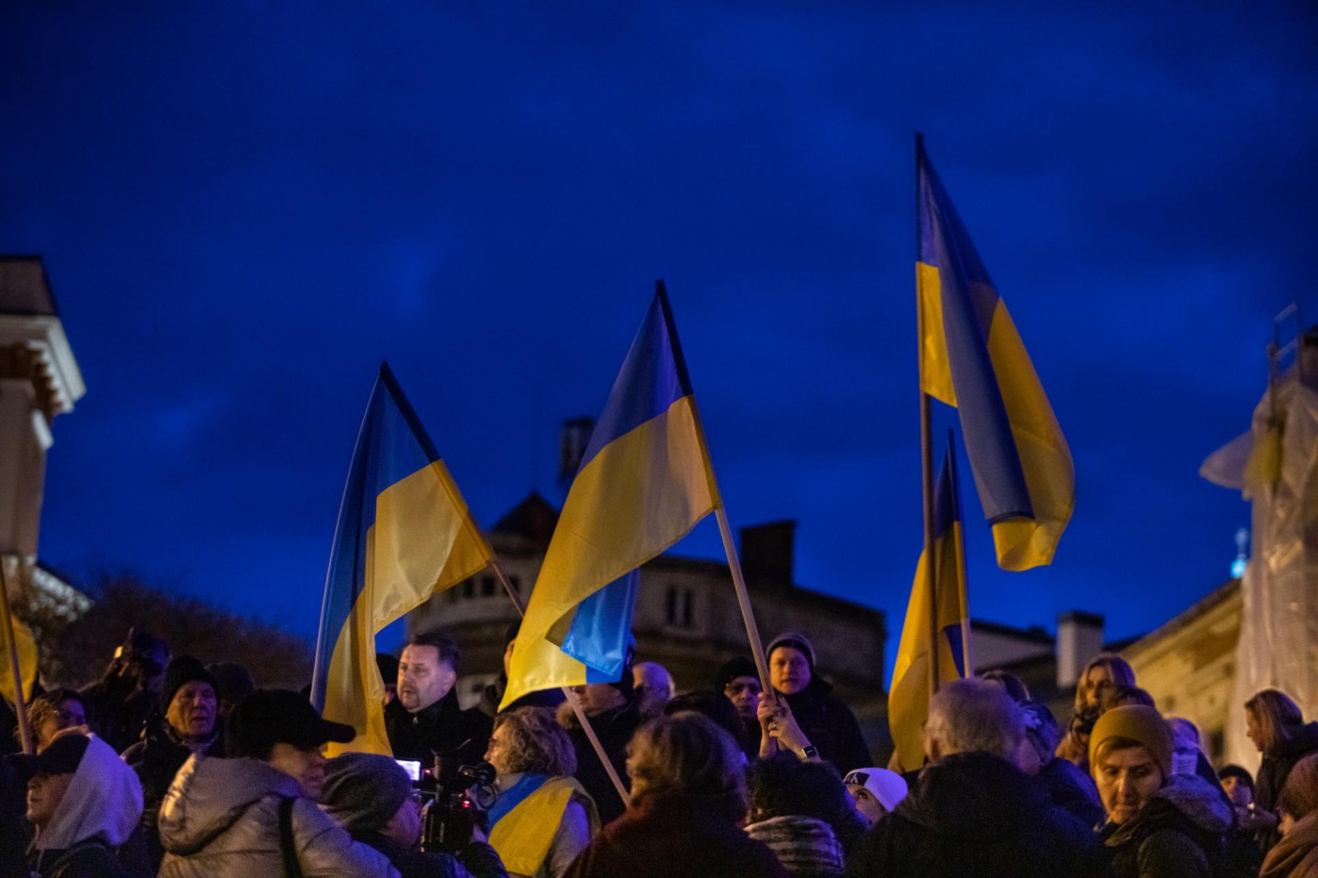 Solidarni z Ukrainą. Manifestacja w Bielsku-Białej
