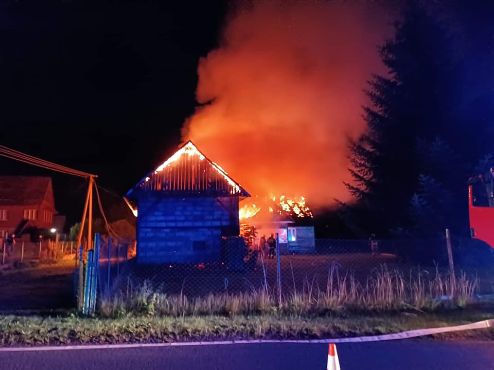 Pożar budynków w Przyborowie
