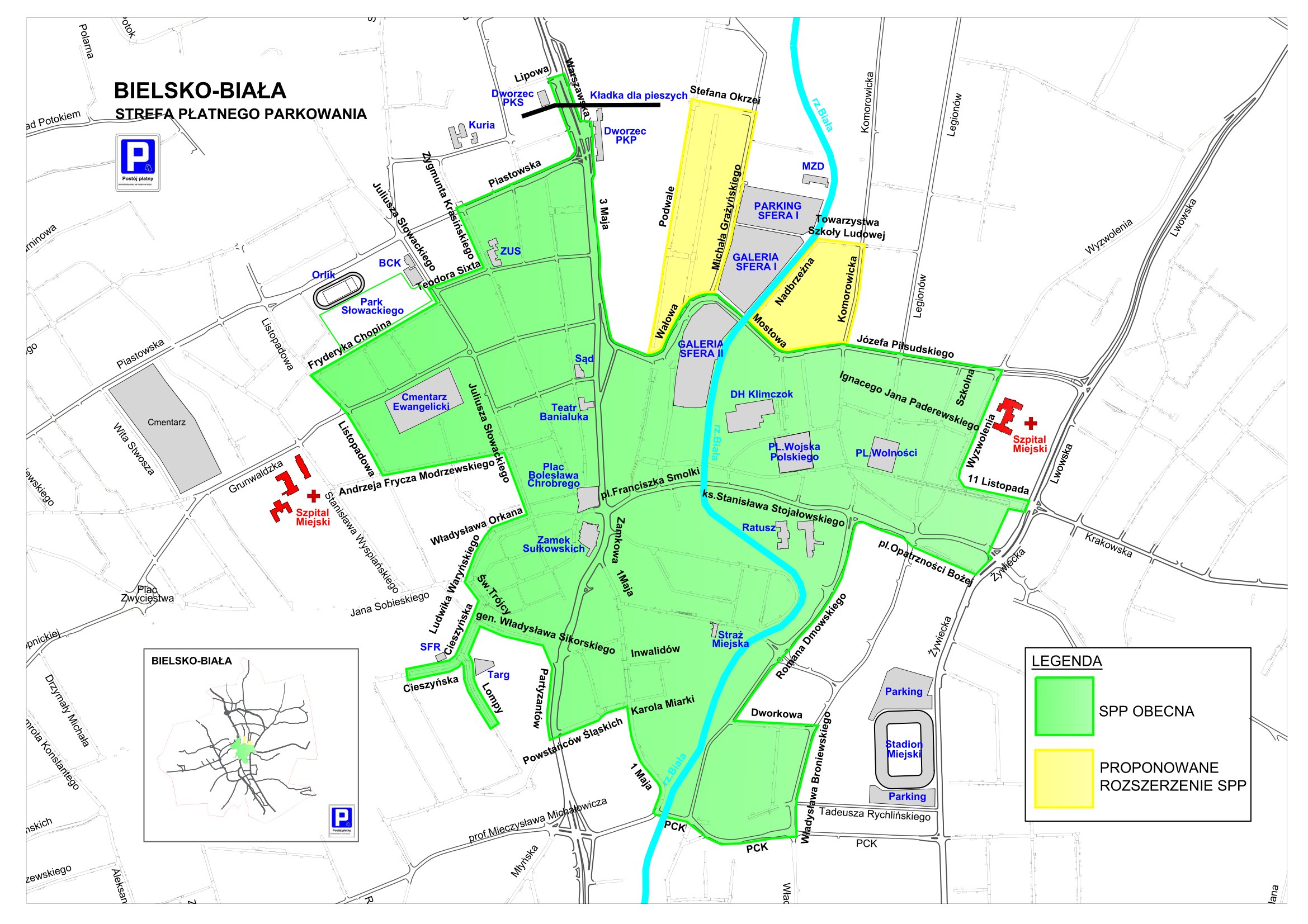 Konsultacje w sprawie strefy płatnego parkowania w Bielsku-Białej